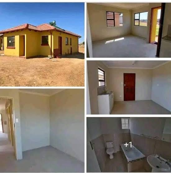 Completed house with finished interior rooms